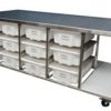 Stainless Steel Bench On Castors - Style E