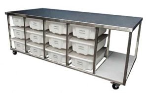 Stainless Steel Bench On Castors - Style E