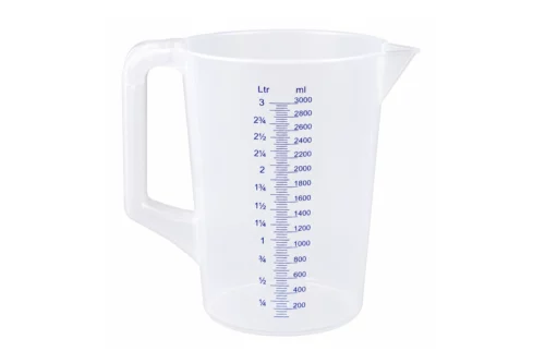 measuring jug 3 litre food safe polypropylene closed grip