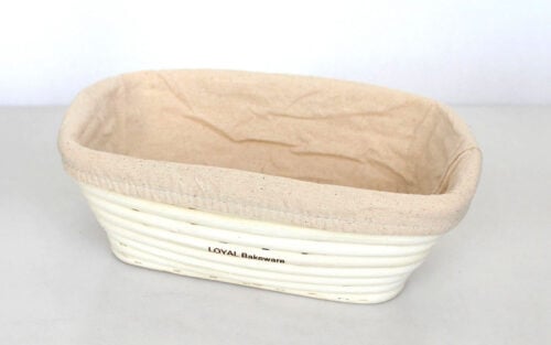 rattan banneton with liner 24cm rectangle proofing basket