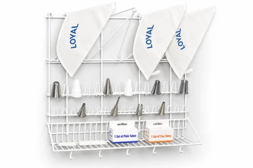 LOYAL piping bag and piping tip organiser for storing professional cake decorating tools