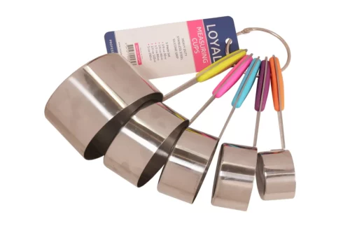 stainless steel measuring cups set with silicone grip