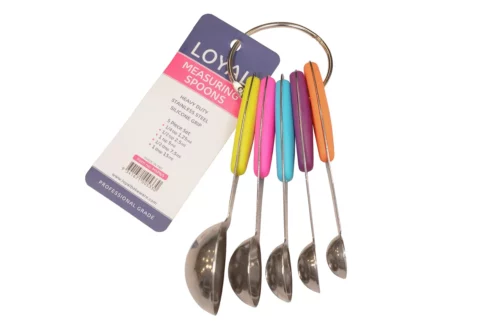 measuring spoons stainless steel spoon set with silicone grips