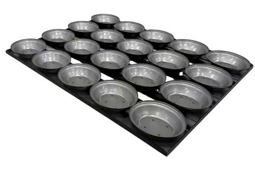 Self Cutting Pie Tray Oval - 4 Rows x 5, 18 Inch - PPO5/18S - Silicone Coated