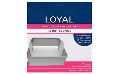 Square Parchment Paper Pre-Cut With Tabs - 250mm / 10 Inch
