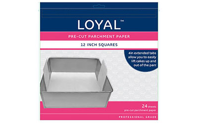 Square Parchment Paper Pre-Cut With Tabs - 300mm / 12 Inch