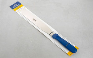 Straight Blue Handle Spatula 10 inch - Carded